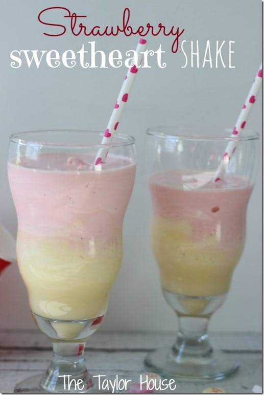 Strawberry Ice Cream Shake, Valentine Shake, Layered Shake