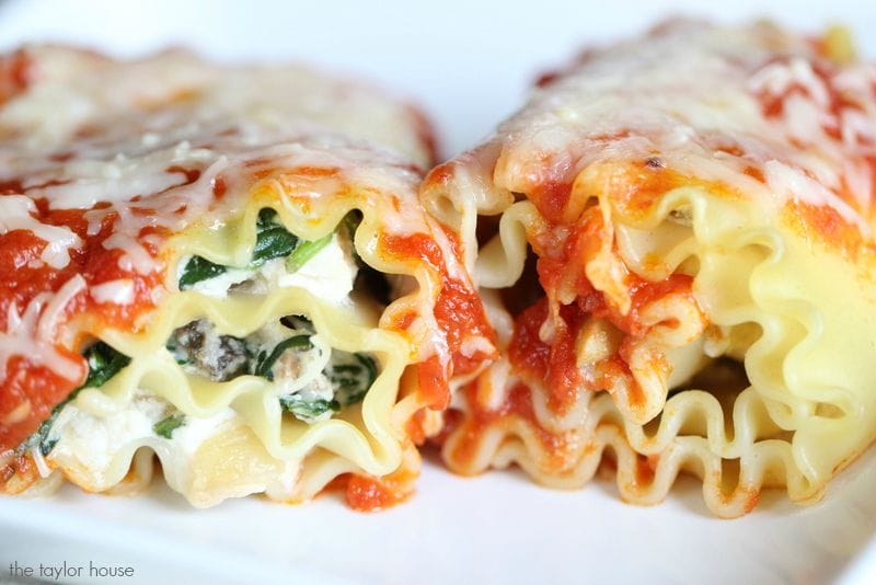 Spinach and Mushroom Lasagna Rolls | The Taylor House