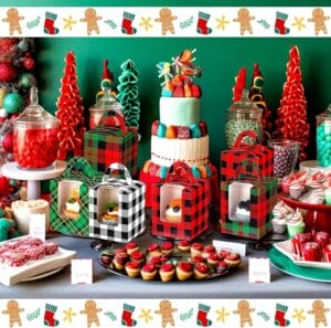 Christmas patterned treat boxes
